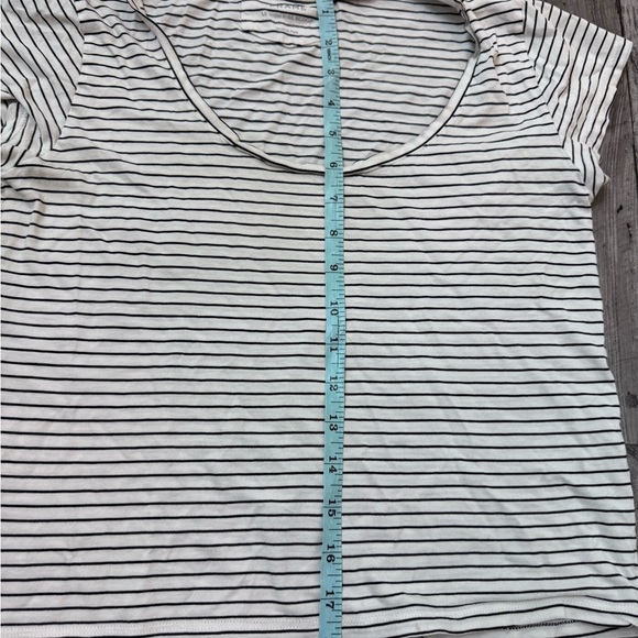 Frame Le High Rise Striped Scoop Neck Women's Top Medium White Black - Picture 5 of 7